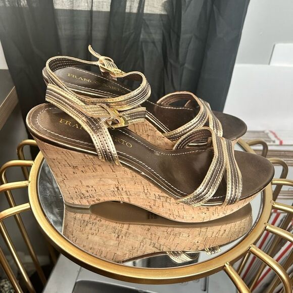 Franco Sarto Florna Metallic Wedge Sandals - Picture 4 of 4